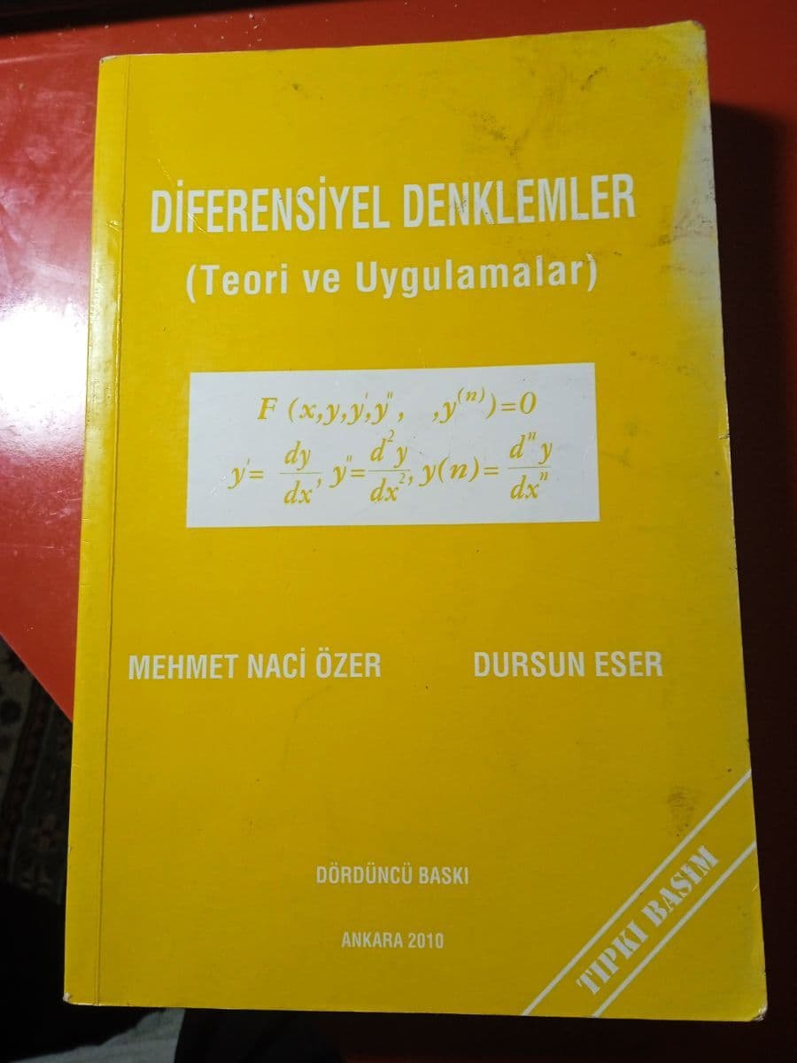 Diferensiyel denklemler - Mehmet Naci Özer ikinci el kitap