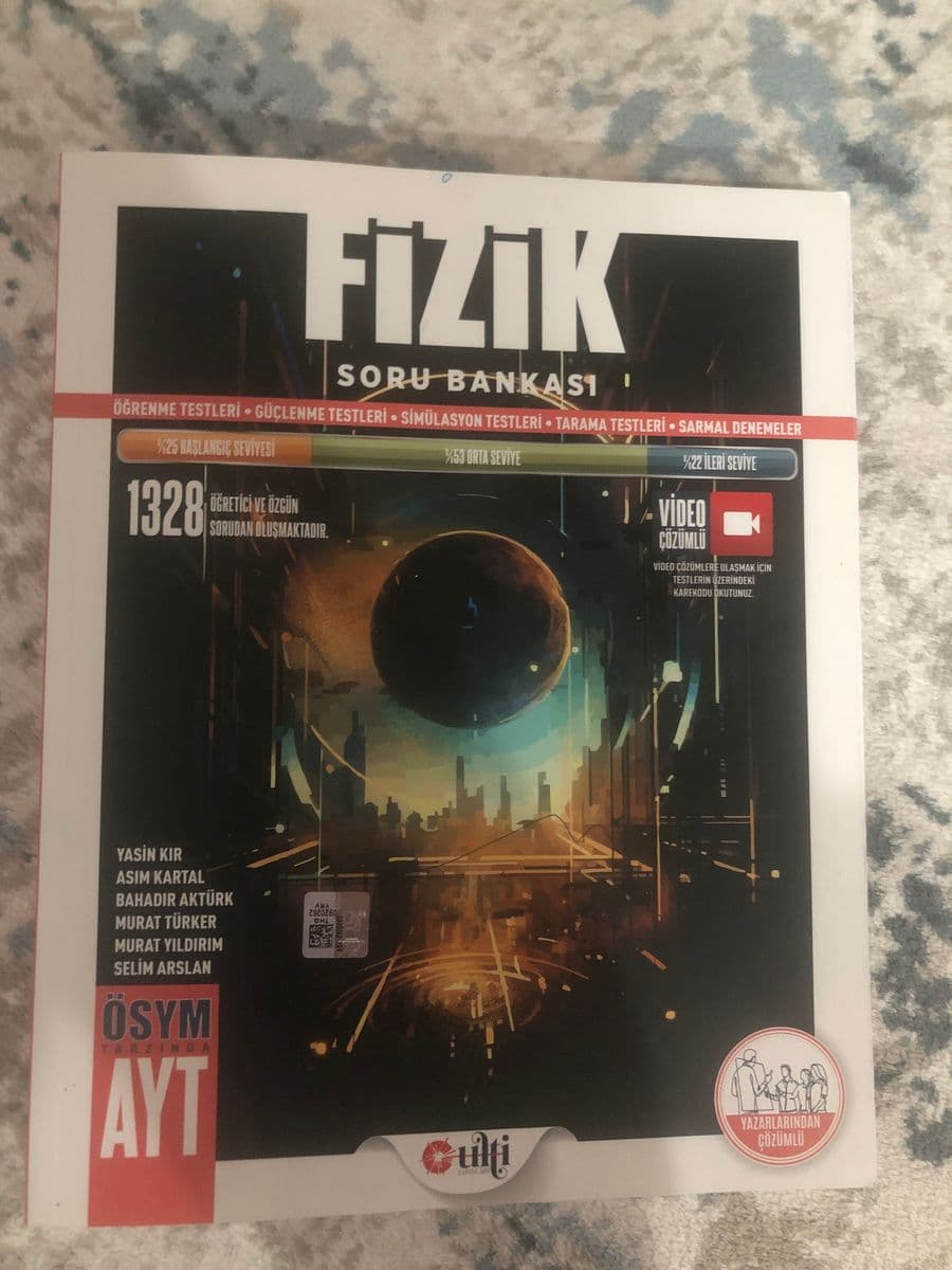 Fizik soru bankası - Yasin Kır,Asım Kartal,Bahadır Aktürk,Murat Türker,Murat Yıldırım,Selim Arslan. ikinci el kitap