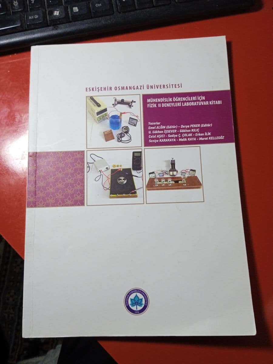 Mühendislik öğrencileri için fizik 2 deneyleri laboratuvar kitabı - Emel Alğın ikinci el kitap