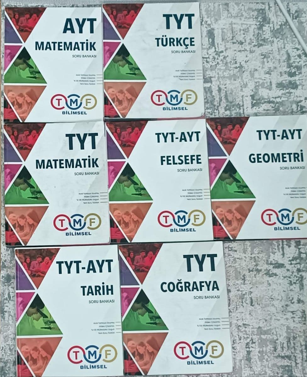 UYGUN FİYATLİ AZ KULLANILMIŞ TYT AYT SORU BANKASI 7 ADET ikinci el kitap